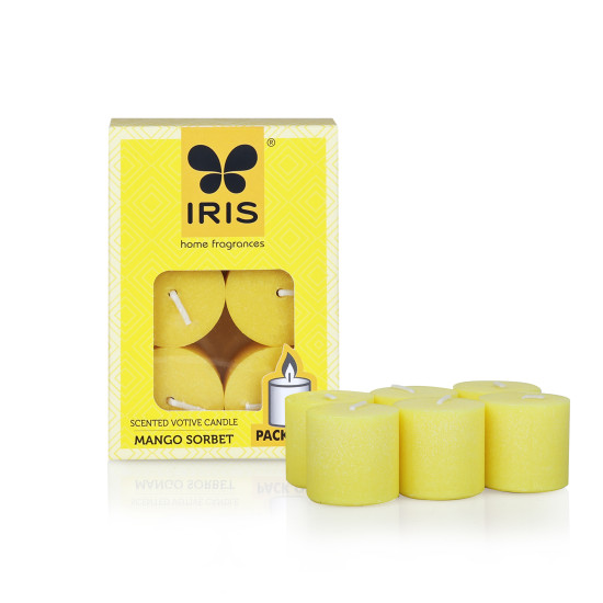 Iris-Home Fragrances Mango Sorbet scented votive Candles
