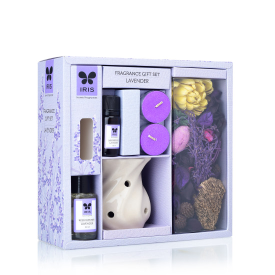 Iris-Jasmine Fragrance Gift with reed diffuser refill pack
