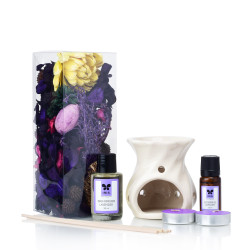 Iris-Lavender Fragrance Gift with reed diffuser refill pack
