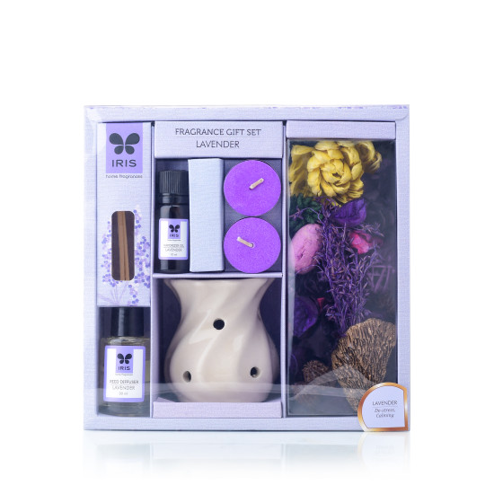 Iris-Lavender Fragrance Gift with reed diffuser refill pack
