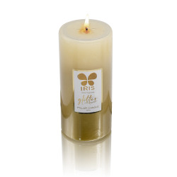 Iris-Gold Lacquered Glitter Candle 
