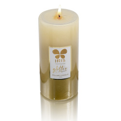 Iris-Gold Lacquered Glitter Candle 
