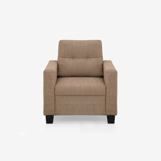 Duroflex  Ease 1 Seater Fabric Sofa in Brown Colour
