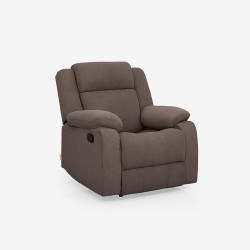 Duroflex Avalon Fabric Single Seater Recliner in Saddle Brown Color
