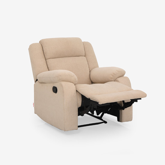 Duroflex Avalon Fabric Single Seater Recliner in Beige Color
