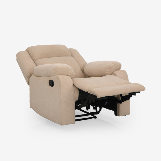 Duroflex Avalon Fabric Single Seater Recliner in Beige Color
