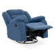 Duroflex Avalon - Rocking & Revolving Single Seater Fabric Recliner in Twilight Blue Colour
