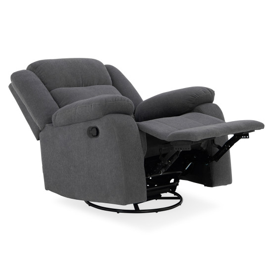 Duroflex Avalon - Rocking & Revolving Single Seater Fabric Recliner in Graphite Grey Colour
