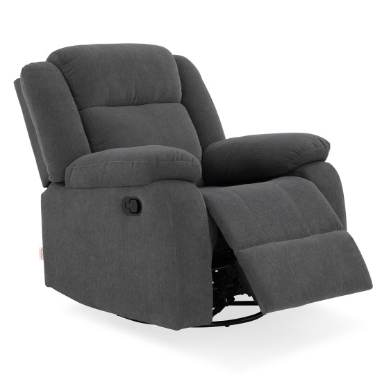 Duroflex Avalon - Rocking & Revolving Single Seater Fabric Recliner in Graphite Grey Colour
