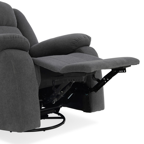 Duroflex Avalon - Rocking & Revolving Single Seater Fabric Recliner in Graphite Grey Colour
