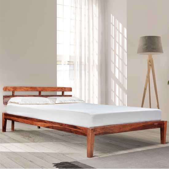 Duroflex Admire Sheesham Wood Without Storage Bed in Queen Size (Rich honey finish)
