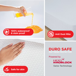Duroflex Duro Safe - Antiviral Mattress Protector King Size ( 78 X 72 Inch) GREY
