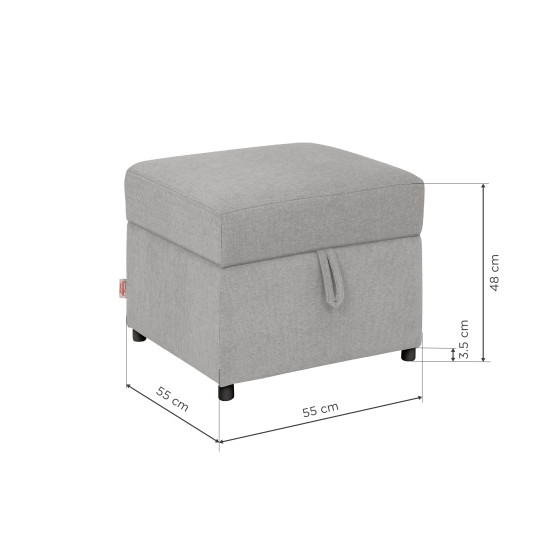 Duroflex Zivo Plus Ottoman Cloudy Grey
