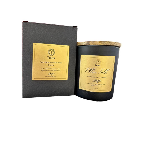 Turiya Presents Pillow Talk from Well-Being Collection All Natural, Non-toxic, Organic, Premium Plant based Coconut Wax, Pure Essential oil Luxury Aromatherapy Candle
