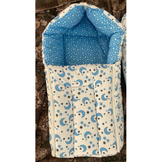 Baby's Cotton Sleeping and Carry Bag (0-6 Months) (Blue Moon)
