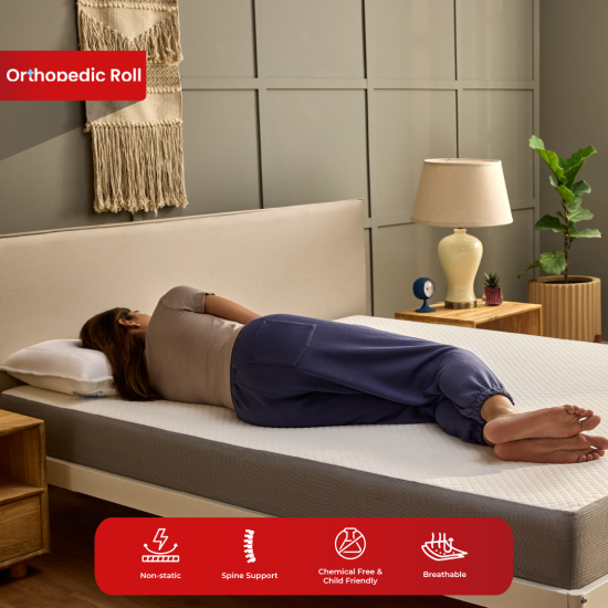 Kurl-On Mattress | Orthopedic Roll Pack Mattress | Bed Mattress,Medium Firm Support), Memory Foam Mattress.
