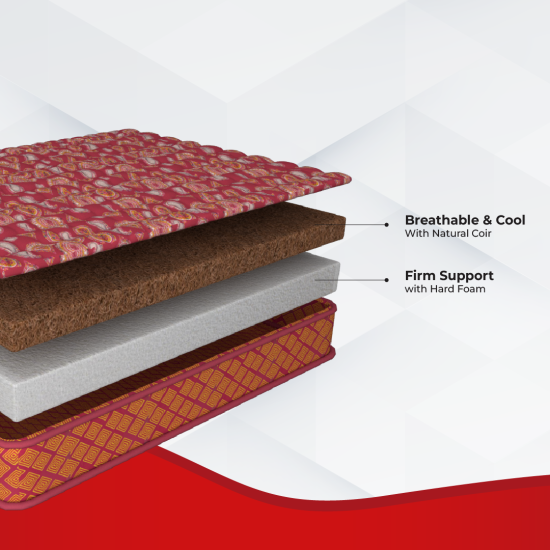 Kurl-On Mattress |Natural Coir Pad Mattress |Firm Support, Coir Mattress.
